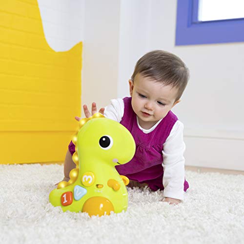 Bright Starts Go, Go, Dino Crawl and Count Activity Toy for Infants - Rolls, Lights Up, Plays Music and More, Ages 6 Months+