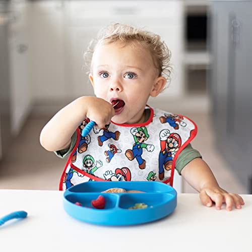Bumkins Nintendo Super Mario SuperBib, Baby Bib, Waterproof, Washable, Stain and Odor Resistant, 6-24 Months (Pack of 2) - Classic and Icons