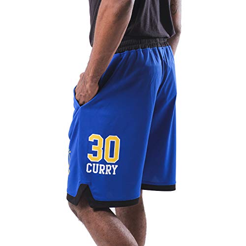 Ultra Game NBA Golden State Warriors - Stephen Curry Mens Active Mesh Basketball Short, Team Color, Medium
