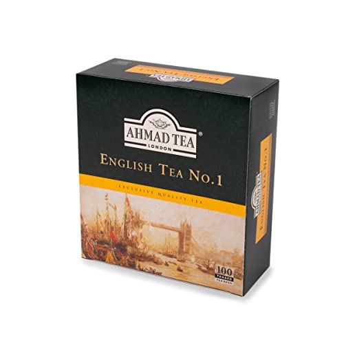 Ahmad Tea Black Tea, English Tea No.1 Teabags, 100 ct - Caffeinated and Sugar-Free