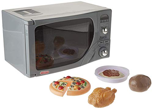 Casdon DeLonghi Microwave | Toy Replica Of DeLonghi’s ‘Infinito’ Microwave For Children Aged 3+ | Featuring Flashing LED’s, Sounds and More! , Grey