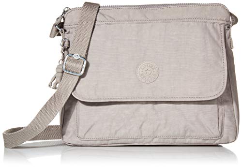 Kipling womens WomenÂ’s Aisling Bag, Lightweight Everyday Purse, Nylon Shoulder Crossbody Bag, Grey Gris, 12 L x 8.87 H 4 D US