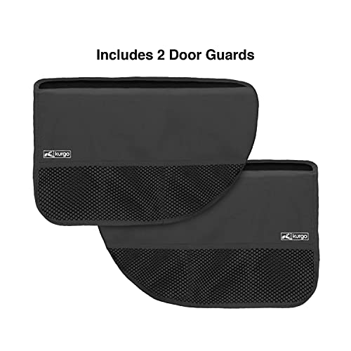 Kurgo Car Door Guard for Dogs, Pet Protector for Car Doors, Waterproof, Adjustable, Quick Installation, Storage Pockets, Fits Sedans and SUVs, Black