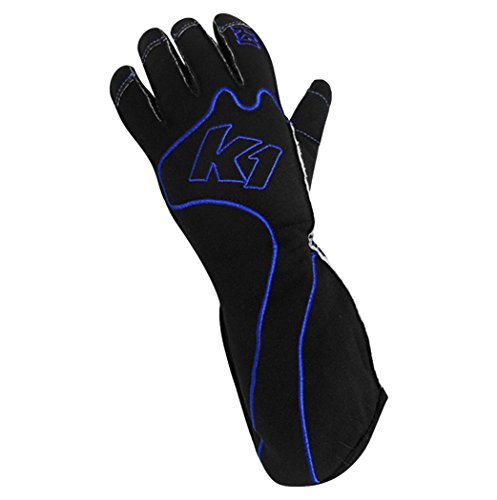 K1 Race Gear RS1 Reverse Stitch Kart Racing Gloves (Blue/Black, 4X-Small)
