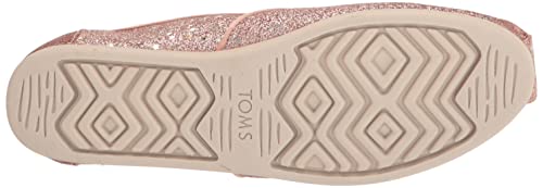 TOMS Women's Alpargata Recycled Cotton Canvas” Loafer Flat, Rose Gold Cosmic Glitter, 5