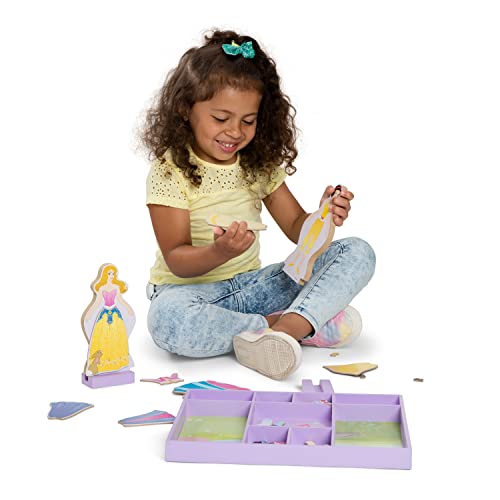 Melissa and Doug Disney Sleeping Beauty and Snow White Magnetic Dress-Up Wooden Doll Pretend Play Set (40+ pcs)