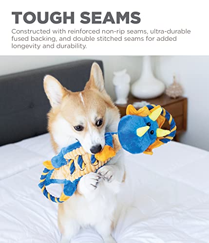 Charming Pet Ropes-A-Go-Go Dragon Interactive Plush Squeaky Dog Tug Toy