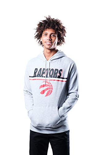 Ultra Game NBA Toronto Raptors Mens Fleece Hoodie Pullover Sweatshirt Out Of Bounds, Heather Gray, Small