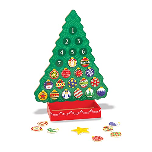 Melissa and Doug Wooden Advent Calendar - Magnetic Christmas Tree, 25 Magnets - Holiday Tree Themed Countdown Style Toddler and Kid Advent Calendar 2022 For Ages 3+