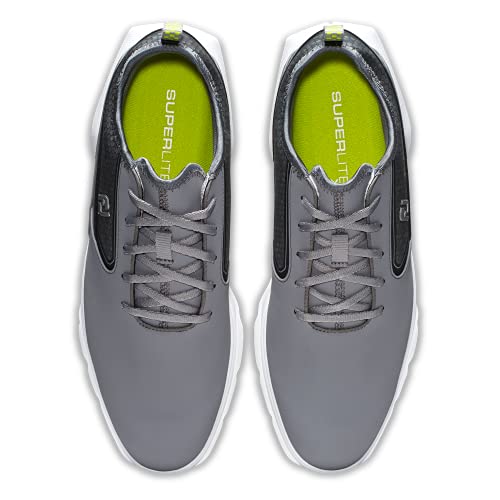 9.5 FootJoy Men's Superlites Xp Golf Shoe, Grey/Lime