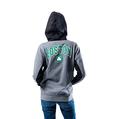 NBA Boston Celtics Women's Soft Fleece Full Zip Hoodie Sweatshirt Jacket, Black, S