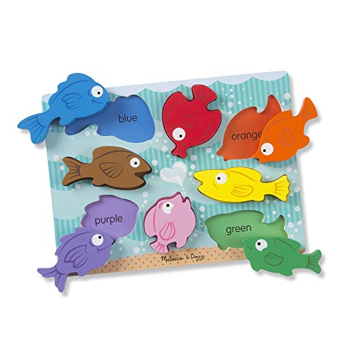 Melissa and Doug Colorful Fish Wooden Chunky Puzzle (8 pcs)