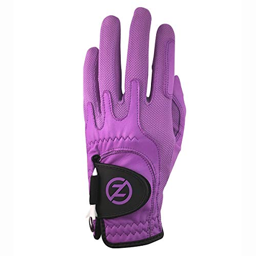 Zero Friction GL70013 Men's Cabretta Elite Golf Gloves, Purple, One Size, Left Hand