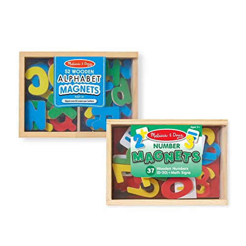 Melissa and Doug Deluxe Magnetic Letters and Numbers Set With 89 Wooden Magnets - Alphabet Letter Magnets, Number Magnets, Learning Toys For Preschoolers And Kids Ages 3+