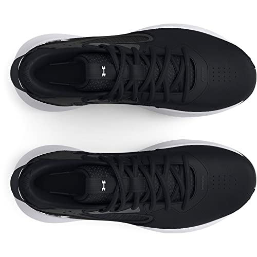 Under Armour Unisex Lockdown 6 Basketball Shoe, (001) Black/White/White, 9.5 US Men