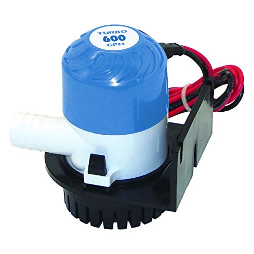 Shoreline Marine Fully Submersible Bilge Pump, 600GPH with ¾’ Outlet Hose Barb