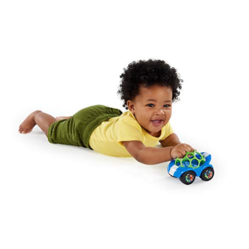Bright Starts Oball Rattle and Roll Sports Race Car Toy Push and Go Vehicle, Easy Grasp, Ages 3 Months +, Blue