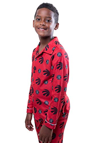 Ultra Game NBA Toronto Raptors Youth 2 Piece Soft Tee Shirt and Lounge Pants Sleepwear Loungewear Pajama Set, Team Color, 10/12