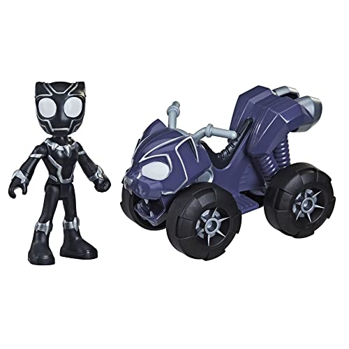 Spidey and His Amazing Friends Hasbro Marvel Black Panther Action Figure and Panther Patroller Vehicle, for Kids Ages 3 and Up