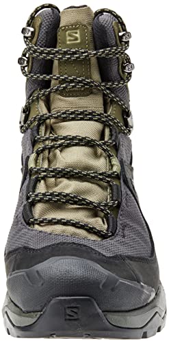Salomon Quest Element Gore-TEX Hiking Boots for Men, Black/Deep Lichen Green/Olive Night, 9.5