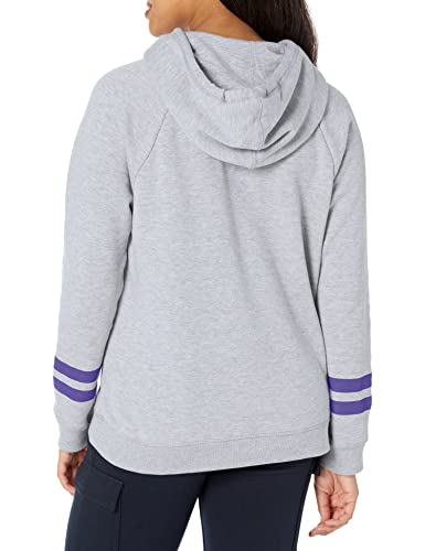 Ultra Game NBA Los Angeles Lakers Womens Soft Fleece Pullover Hoodie Sweatshirt With Varsity Stripe, Heather Gray, X-Large