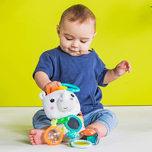 Bright Starts Playful Pals Activity Take-Along Toy, Rhino, Newborn +