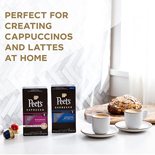 Peet's Coffee Gifts, Bestseller's Espresso Coffee Pods Variety Pack, Dark and Medium Roasts, Compatible with Nespresso Original Machine, Intensity 8-11, 40 Count (4 Boxes of 10 Espresso Capsules)