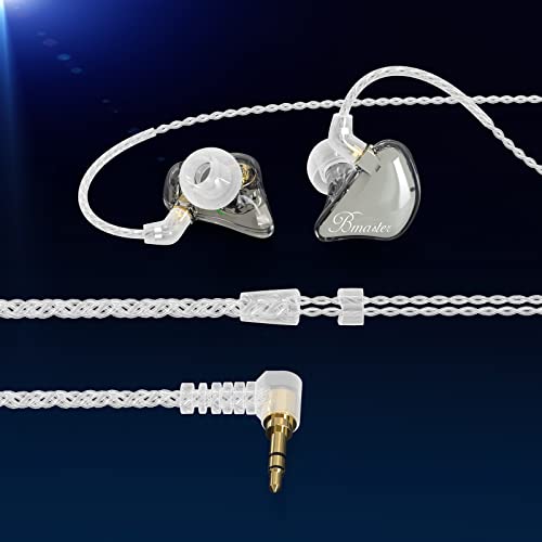 BASN Bmaster Triple Drivers in Ear Monitor Headphone with Two Detachable Cables Fit in Ear Suitable for Audio Engineer, Musician (Grey)
