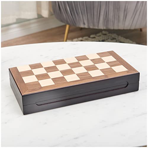 Legacy Deluxe Chess and Checkers Set, Classic Two Player Game Includes Folding Board with Solid Wood Playing Pieces, for Kids and Adults Ages 8 and Up