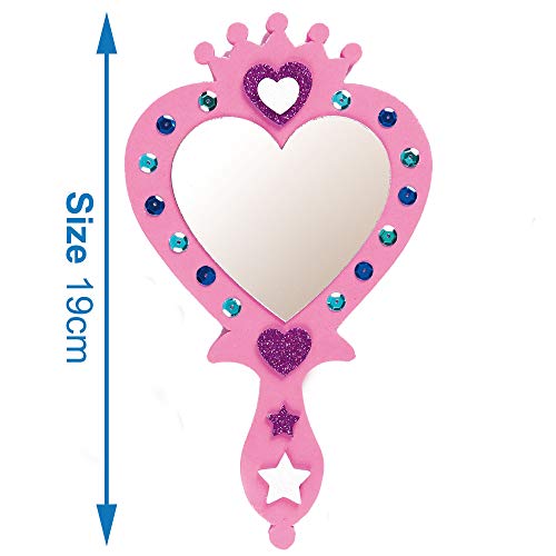 Baker Ross-ET595 Ltd Princess Foam Mirror Kits Self Adhesive Mirror and Foam Decorations, Children's Craft Activity (Pack of 4)