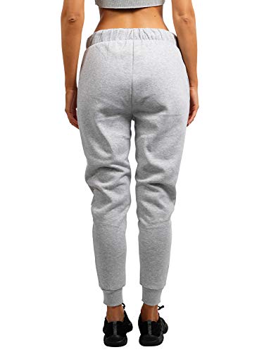 Ultra Game NBA Los Angeles Lakers Womens Jogger Pants Active Basic Fleece Sweatpants , Heather Gray, Large