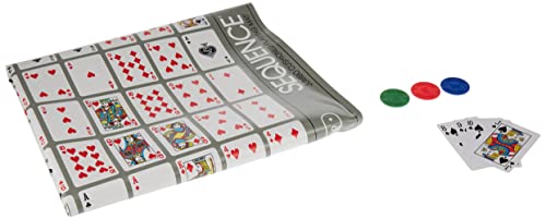 Jax Giant (aka Jumbo) SEQUENCE Game - Box Edition with Cushioned Mat, Cards and Chips, Package Colors May Vary , Blue