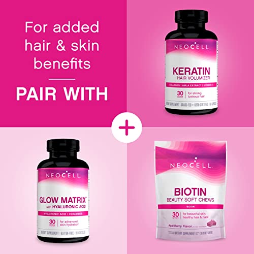 NeoCell Super Collagen Powder, Collagen Plus includes Vitamin C and Hyaluronic Acid, Promotes Healthy Hair, Beautiful Skin, and Nail Support, Collagen Type 1 and 3, 12g Collagen Peptdes per Serving, 6.9 Oz