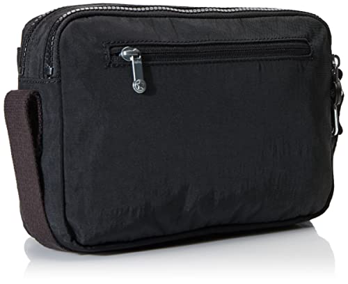 Kipling Women’s Abanu Medium Crossbody Bag, Lightweight, Adjustable Nylon Waist Pack with Multi-Compartment Zip Pockets, Black Noir
