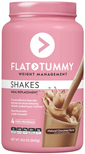 Flat Tummy Meal Replacement Shake – Chocolate, 20 Servings - Plant Based Protein Powder for Women - Vegan, Gluten Free, Dairy Free – Vitamins and Minerals - Keto-Friendly Shakes for Weight Management 1.76 Pound (Pack of 1)