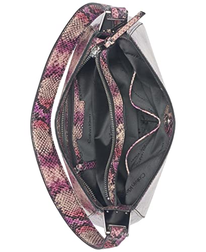 Calvin Klein Charlie Top Zip Organizational Shoulder Bag, Grape Snake