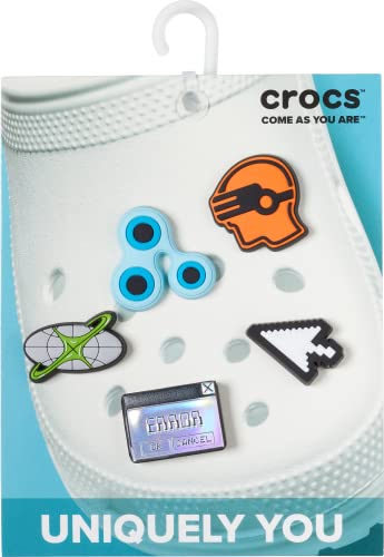 Crocs Jibbitz 5-Pack Video Gamer Shoe Charms | Jibbitz for Crocs, Gamer Boy, Small