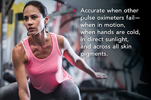 Masimo MightySat Fingertip Pulse Oximeter with Bluetooth, Monitor Blood Oxygen Saturation and Breath per Minute, OLED Screen, Touchpad, Long Battery Life