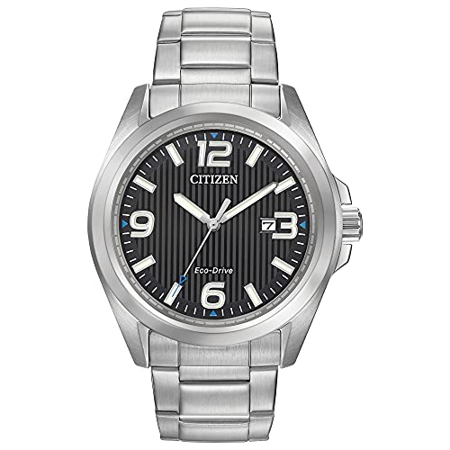 Citizen Men's Eco-Drive Weekender Garrison Field Watch in Stainless Steel, Black Dial (Model: AW1430-86E)