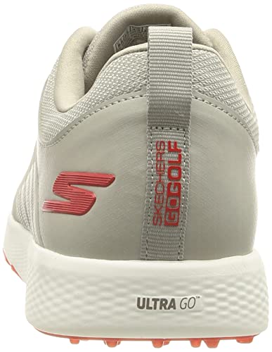 Skechers Men's Elite 4 Victory Spikeless Golf Shoe Sneaker, Gray/Red, 10