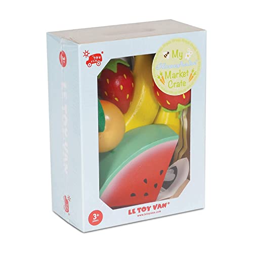 Le Toy Van Honeybake Collection Fruits '5 A Day' Food Crate Premium Wooden Toys for Kids Ages 3 Years and Up