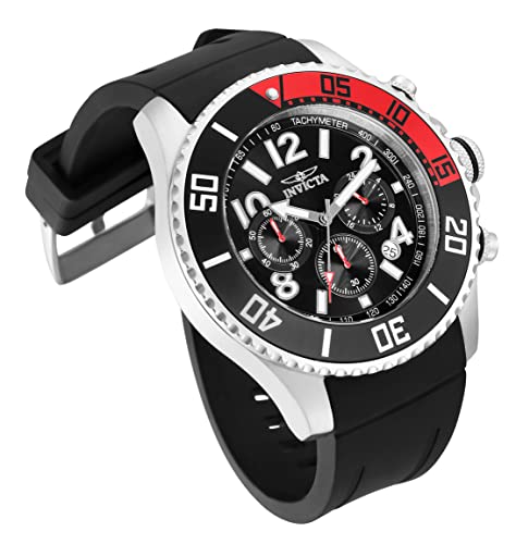 Invicta Men's 15145 'Pro Diver' Stainless Steel and Black Polyurethane Watch