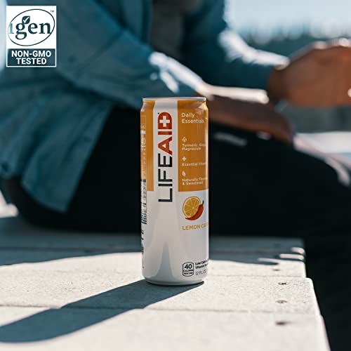 LIFEAID Vitality Blend, Daily Vitamins, Turmeric to Help Reduce Mild Inflammation from Everyday Stress, Healthy Soda Replacement, 100% Clean, Vegan, GF, 12 Fl Oz (Pack of 12)
