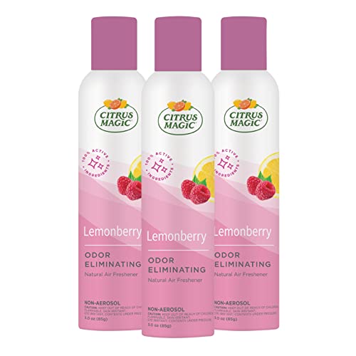 Citrus Magic, Lemonberry, Natural Odor Eliminating Air Freshener Spray, 3-Ounce, 3 Ounce (Pack of 3), 3 Count