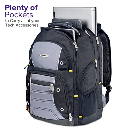 Targus Drifter II Backpack Design for Business Professional Commuter with Large Compartments, Durable Water Resistant, Hidden Zip Pocket, Protective Sleeve fits 17-Inch Laptop, Black/Gray (TSB239US)