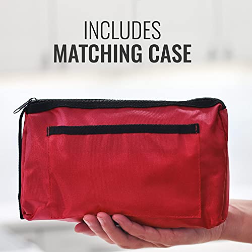 MABIS MatchMates Manual Blood Pressure Monitor Kit Aneroid Sphygmomanometer with Calibrated Nylon Cuff and Oversized Carrying Case, Adult, Red