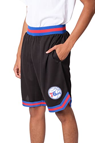 Ultra Game NBA Philadelphia 76ers Mens Woven Basketball Shorts, Team Color, Large