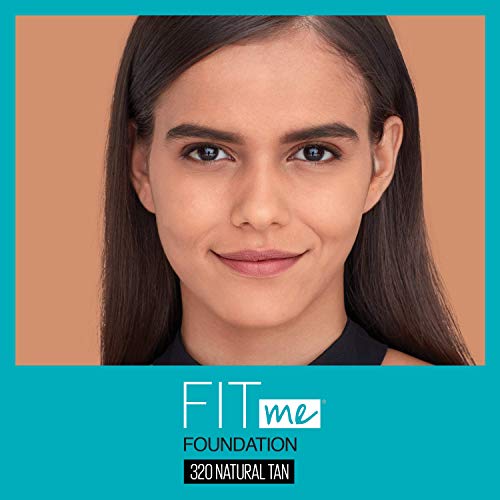 Maybelline Fit Me Matte + Poreless Liquid Foundation Makeup, Natural Tan, 1 fl. oz. Oil-Free Foundation