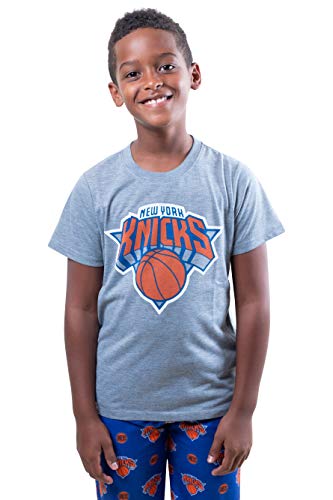 Ultra Game NBA New York Knicks Youth 2 Piece Pjs Lounge Pants and Tee Set, Team Color, 10/12