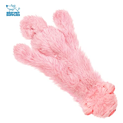 Best Pet Supplies 2-in-1 Stuffless Squeaky Dog Toys with Soft, Durable Fabric for Small, Medium, and Large Pets, No Stuffing for Indoor Play, Supports Active Biting and Play - Pig, Small